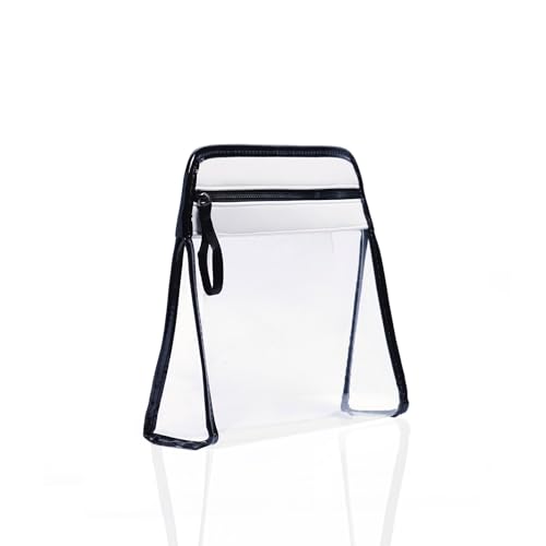 ZOOX Clarity Ivory Medium Toiletry Cosmetic Bag - TSA-Friendly Travel Case with Clear Window