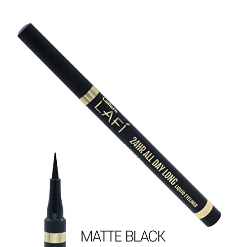 Laflare LAFI Liquid Eyeliner Matte Black, Waterproof Smudgeproof 24H Felt Tip
