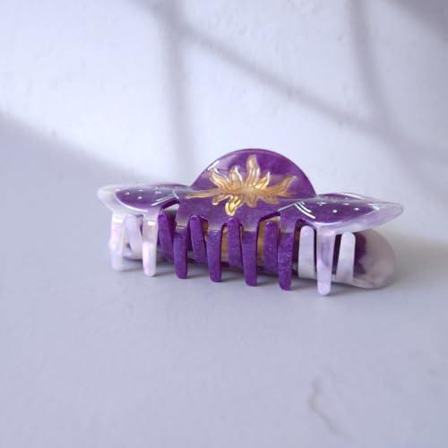 Purple Boho Sun Hair Clip - Stylish Acetate Claw for Women