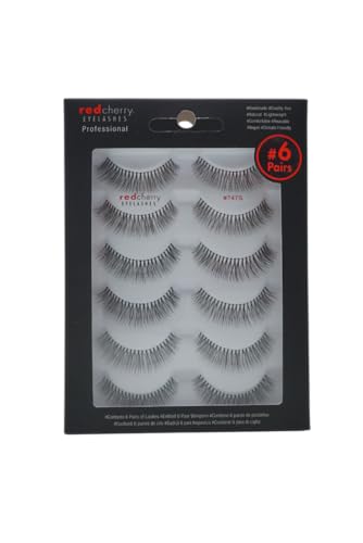 Red Cherry False Eyelashes #747S Multipack of 6 - Natural Full Volume Lashes