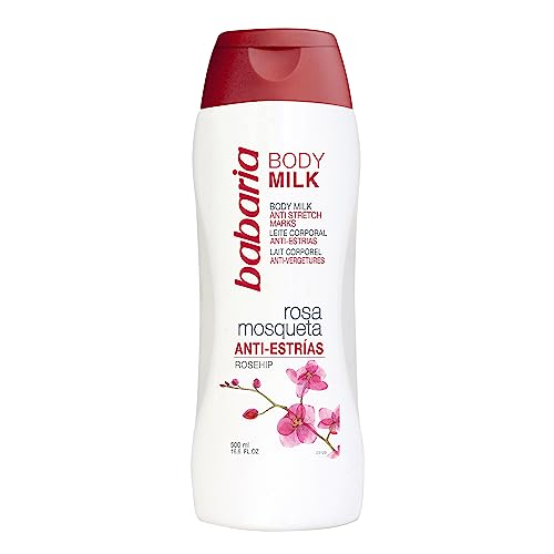 Babaria Anti Stretch Marks Body Milk 16.6 oz - Moisturizing with Sweet Almond Oil & Vitamin E - Reduces Wrinkles - Suitable for All Skin Types