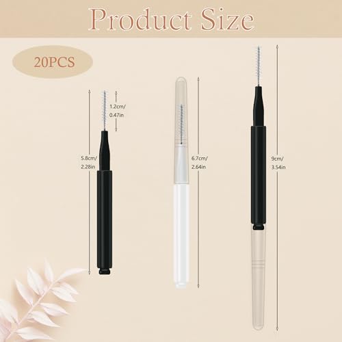 20 Pack Micro Eyebrow Brushes for Brow Lamination - Portable Spoolies