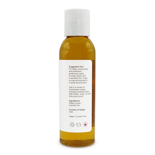 Soapeauty 100% Pure Liquid Lanolin Oil for Dry Skin, Hair & Nails - 4 fl oz