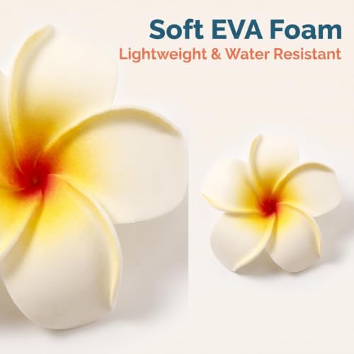 Multicolor Hawaii Plumeria Flower Hair Clips - Set of 10, Beach Party & Wedding Accessories