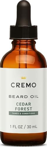 Cremo Beard Oil - Revitalizing Cedar Forest, 1 fl oz for Moisture & Softness