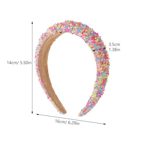 Wide Candy Headbands for Women Girls - Padded Donut & Rainbow Hair Accessories