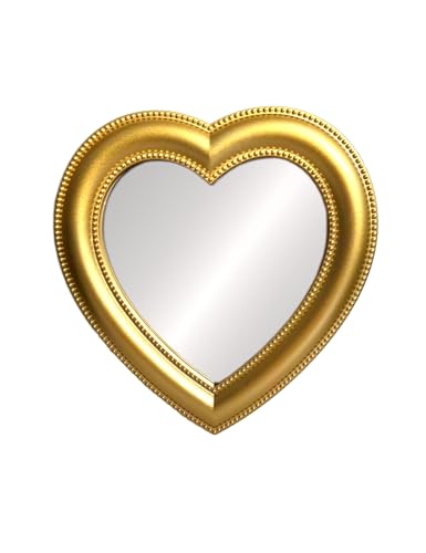 Gold Heart Magnetic Locker Mirror 6.9x7.3 Inch for School & Gym Lockers - Cute Makeup & Decoration Accessory