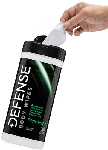 Defense Soap All Natural Peppermint Body Wipes with Tea Tree Oil - 40 Count