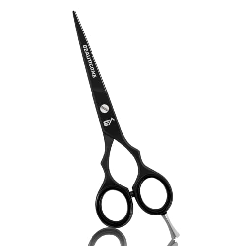 Beauticone Professional Hair Cutting Scissors Black Fix Screw Stainless Steel Barber Shears