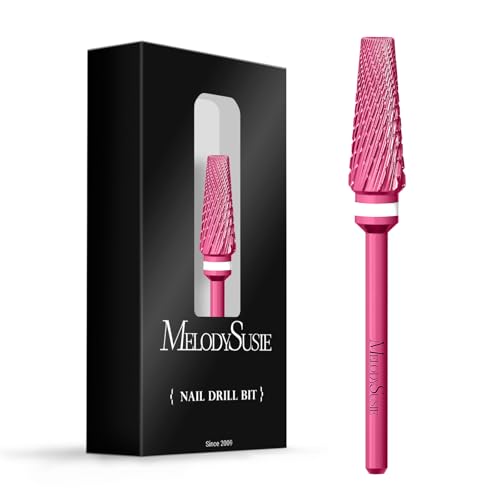 MelodySusie 5-in-1 Carbide Nail Drill Bit - Pink Blossom 3/32" Shank
