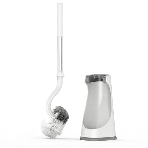Lefree Toilet Brush and Holder Set - Curved Design for Deep Cleaning