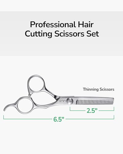 ULG Silver Hair Thinning Scissors 6.5-inch Japanese Stainless Steel Salon Texturizing Shears for Barbers & Stylists
