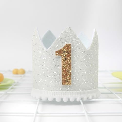 KOJIN 1st Birthday Hat - White Boho Cake Smash Prop