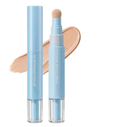 Dual-Action Concealer & Foundation Pen - Long-Lasting 2-in-1 Makeup (Beige, 2pcs)