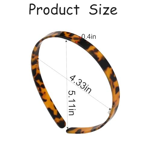Tortoise Shell Acetate Headband with Teeth - Dark+Light Leopard Print