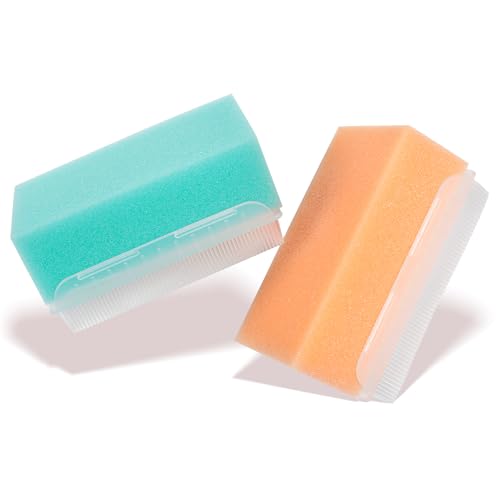 2-Pack Baby Cradle Cap Brush & Bath Sponge Set – 2-in-1 Scalp Massage Tool