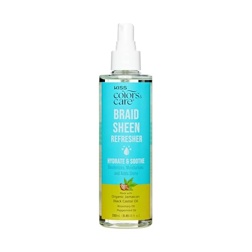 KISS Colors & Care Braid Sheen Spray - 8.45 oz Moisturizer for Braids, Locs & Curls