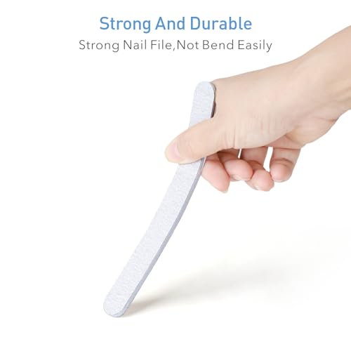 GAZEPLUS 10 PCS Professional Nail Files - 7" 80/100 Grit for Acrylic & Gel