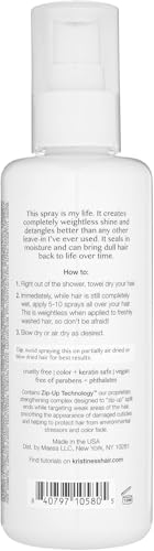 Kristin Ess Leave In Conditioner Spray - Lightweight Anti-Frizz Detangler with Castor Oil