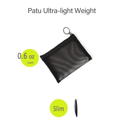 Patu Mesh Makeup & Cosmetic Organizer Bags M A6 (6.5" x 5.5"), 5 Pack Travel Storage Pouches Black