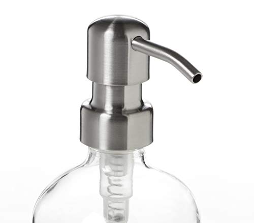 Clear Glass Soap Dispenser with Stainless Pump & Coaster - 8oz