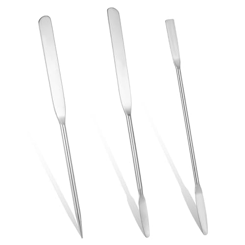 3-Piece Stainless Steel Makeup Spatula Applicator Set