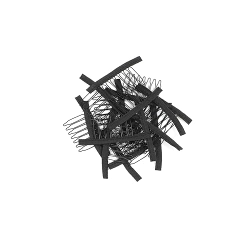 30 Pcs 7-Teeth Wig Clips for Secure Wig Caps - Black