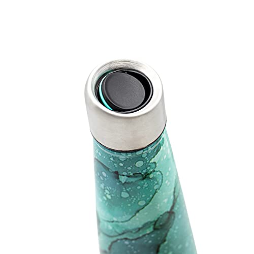 17oz Insulated Stainless Steel Water Bottle - Leakproof Thermos in Bubbly Green