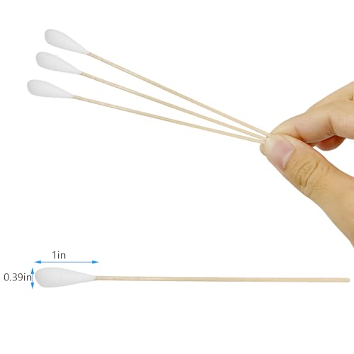 6-Inch Long Cotton Swabs - 400pcs Heavy Duty Large Head Cotton Buds