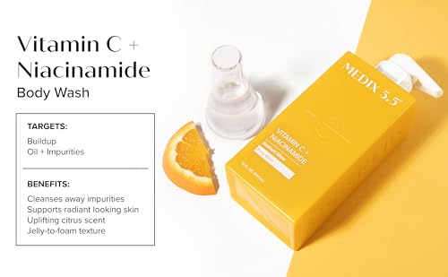 Medix 5.5 Radiant Glow Vitamin C Body Wash with Niacinamide, 15 Fl Oz