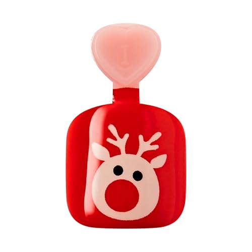 Kids Holiday Press On Nails - Non-Toxic, Easy Application, Festive Red & Reindeer Design