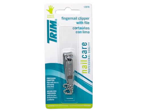 Trim Nail Care Fingernail Clippers - 3 Pack with Nail File