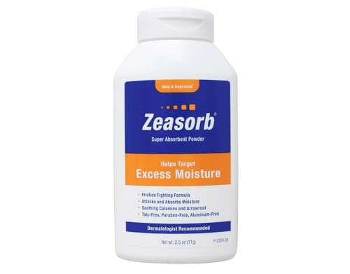 Zeasorb Excess Moisture Absorbing Powder 2.5 Oz Pack of 2 for Skin Protection