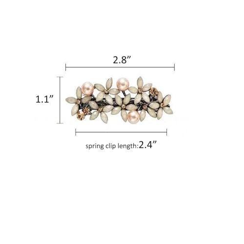 Women Hair Barrettes French Style Hair Bow Clips for Girls - Set D, 2 Pcs
