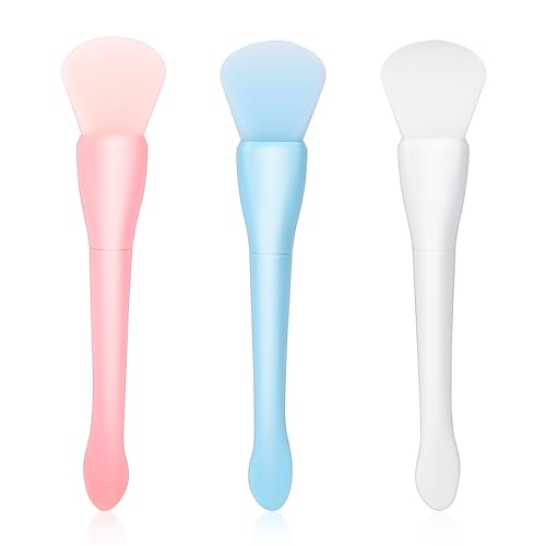 Silicone Face Mask Applicator 3-Pack - Double-Ended Facial Mask Brushes for Creams & Muds