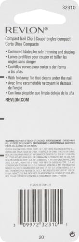 Revlon Compact Nail Clipper Set - Silver, Pack of 2 with File