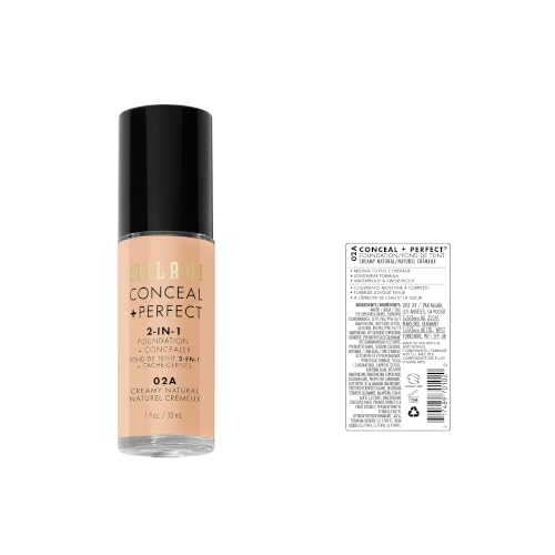 Milani Conceal + Perfect 2-in-1 Foundation + Concealer 02A Creamy Natural - 1 oz