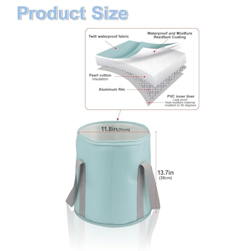 7.5 Gallon Portable Insulated Foot Soaking Tub for Outdoor Use