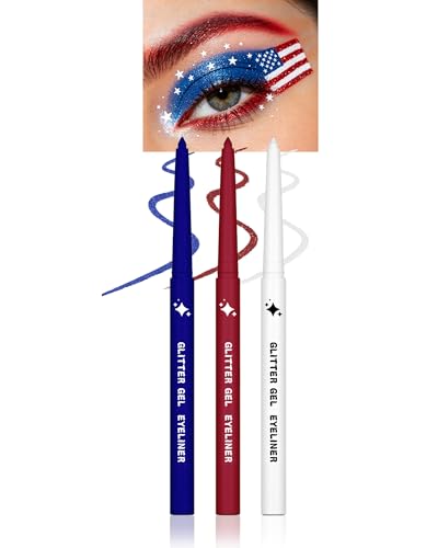 Caedelfly 3-Piece Glitter Gel Eyeliner Set - Waterproof & Smudge-Proof