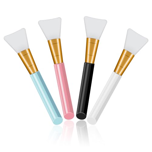 Silicone Face Mask Applicators Set – 4 pcs, Flexible Spatula Tools for Mud, Clay & Moisturizers