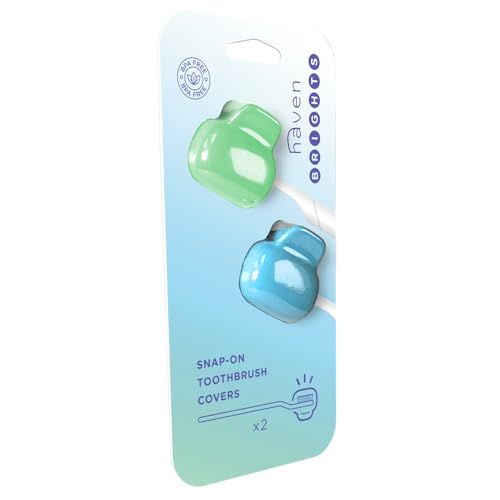 Haven Toothbrush Covers, Pack of 2 with Emerald & Aqua - Fits Electric & Manual Travel Case
