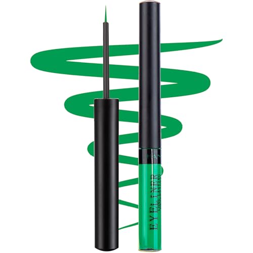 DekRion Waterproof Liquid Eyeliner - Matte Green Color, High Pigment