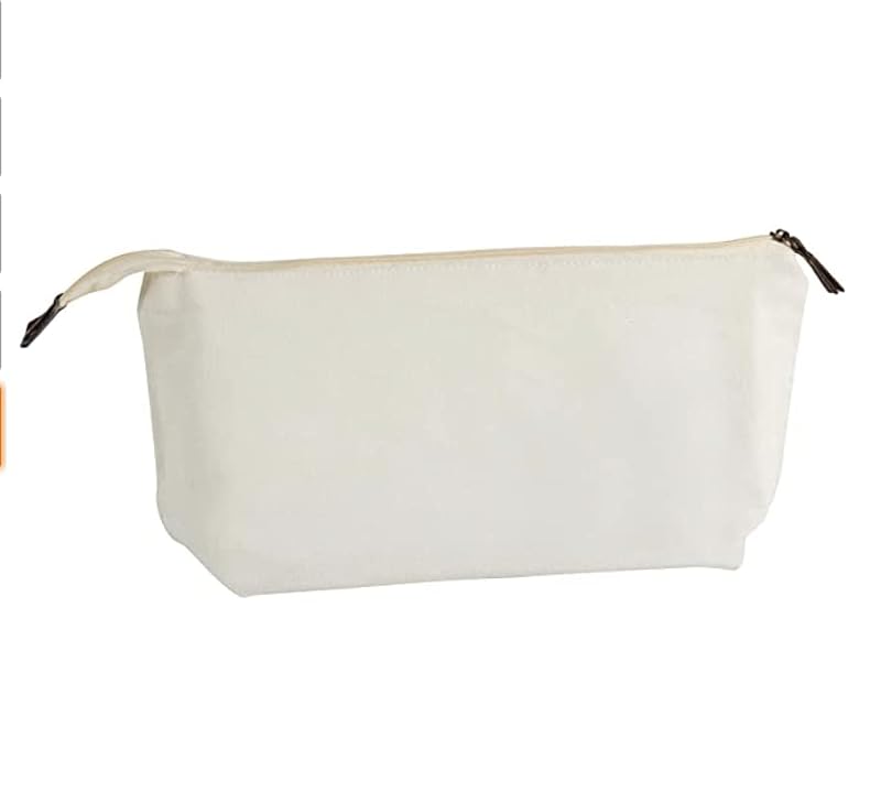 Juvale Canvas Makeup Bags - 6 Pack Blank Zipper Pouches for DIY Crafts