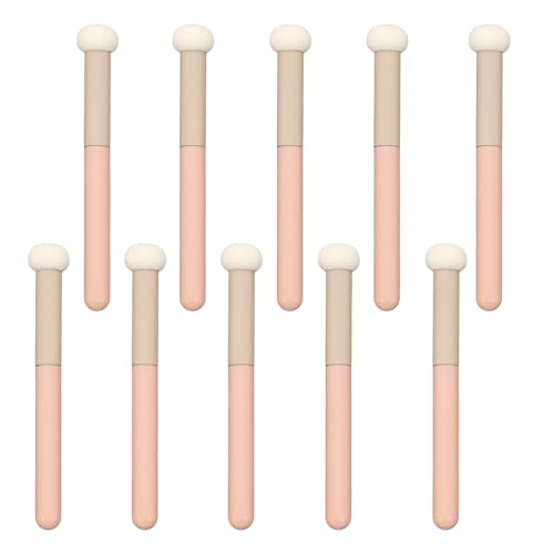 Braxan 10 Pcs Makeup Applicators Set - Soft Mushroom Face Sponges with Handles for Concealer, Eye Shadow & Blush