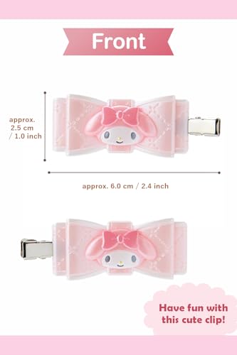 SanrioMy Melody Quilt Ribbon Hair Clips Japan Import with Cherry Blossom Message Card