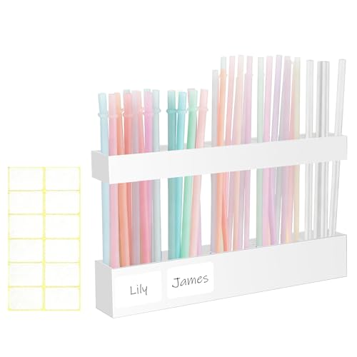 Large Acrylic Straw Holder for Cabinet Door - 9.4" Organizer