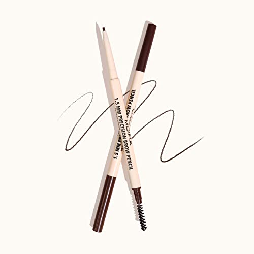Moira Precision Brow Pencil Dark Brown - Eyebrow Makeup with Spoolie
