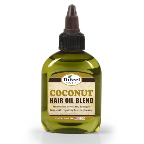 Difeel Coconut Hair Oil Blend - Travel Size Pack of 6 (2.5 oz Each)