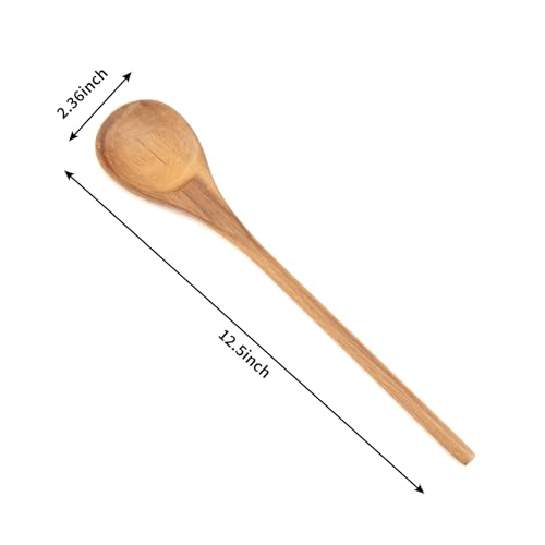 MZROO 12.5-Inch Wooden Cooking Spoon - Durable Acacia Wood Mixing Spoon