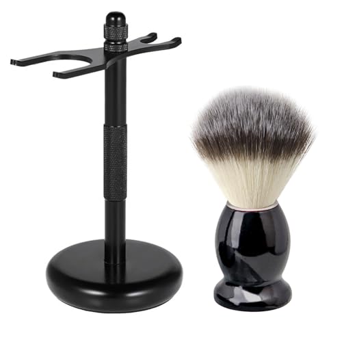 ZENGRASOIR Safety Razor and Shaving Brush Stand with Synthetic Brush
